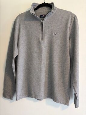 Vineyard Vines Men's Light Gray Half-Zip Sweater